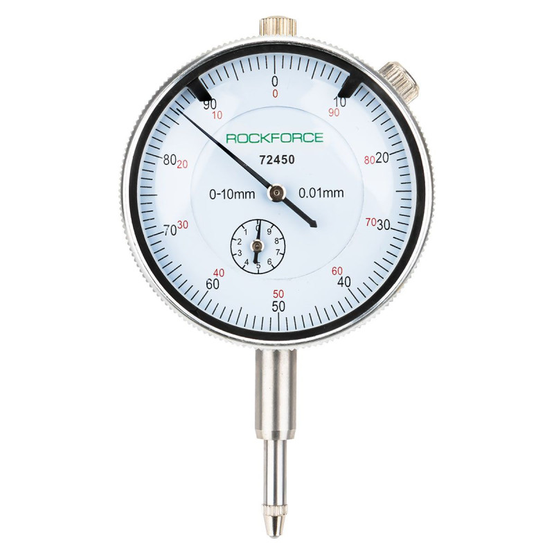 Czujnik zegarowy 0-10 mm na statyw dokładność 0,01 mm Rockforce