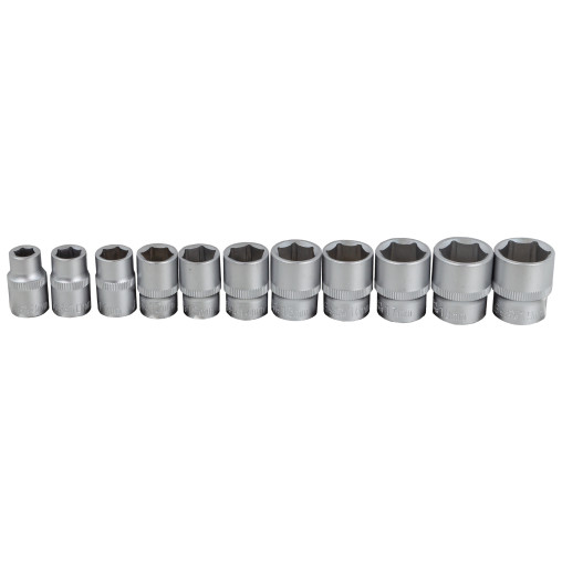 Zestaw nasadek 3/8" 8, 10-19 mm 11 el. 6-kąt na listwie stal CRV Forsage