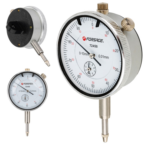 Czujnik zegarowy 0-10 mm na statyw dokładność 0,01 mm Forsage
