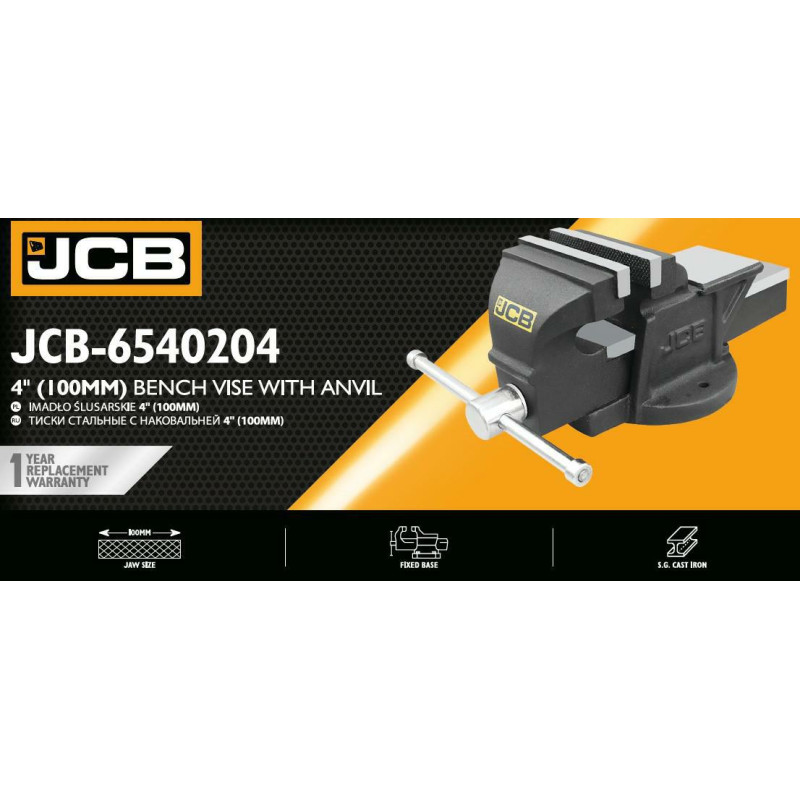 Imadło żeliwne z kowadłem 4" 100mm (S.G. Cast Iron)