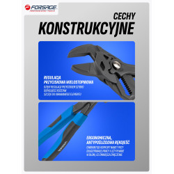 Szczypce nastawne 250mm 10"  crv regulacja przyciskowa