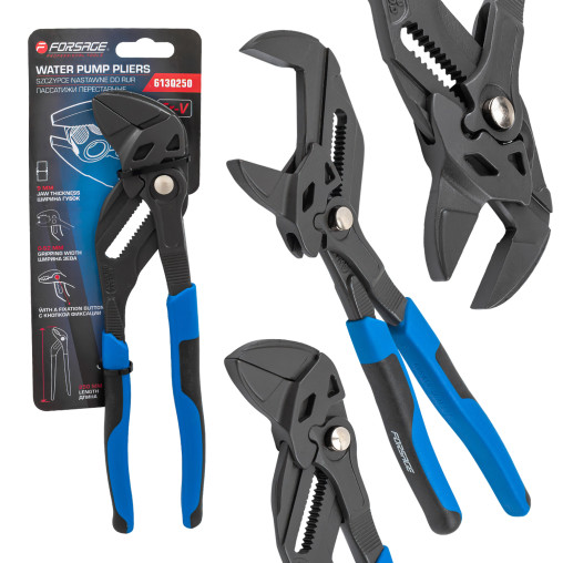 Szczypce nastawne 250mm 10"  crv regulacja przyciskowa