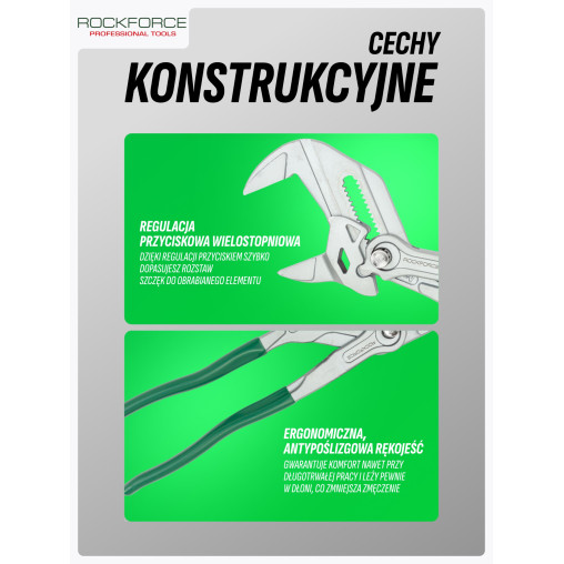 Szczypce nastawne 250mm 10"  crv regulacja przyciskowa