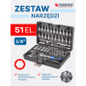 Zestaw narzędzi 51el. 1/4" (4-14mm) (6-kątnych) Forsage
