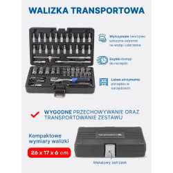 Zestaw narzędzi 51el. 1/4" (4-14mm) (6-kątnych) Forsage