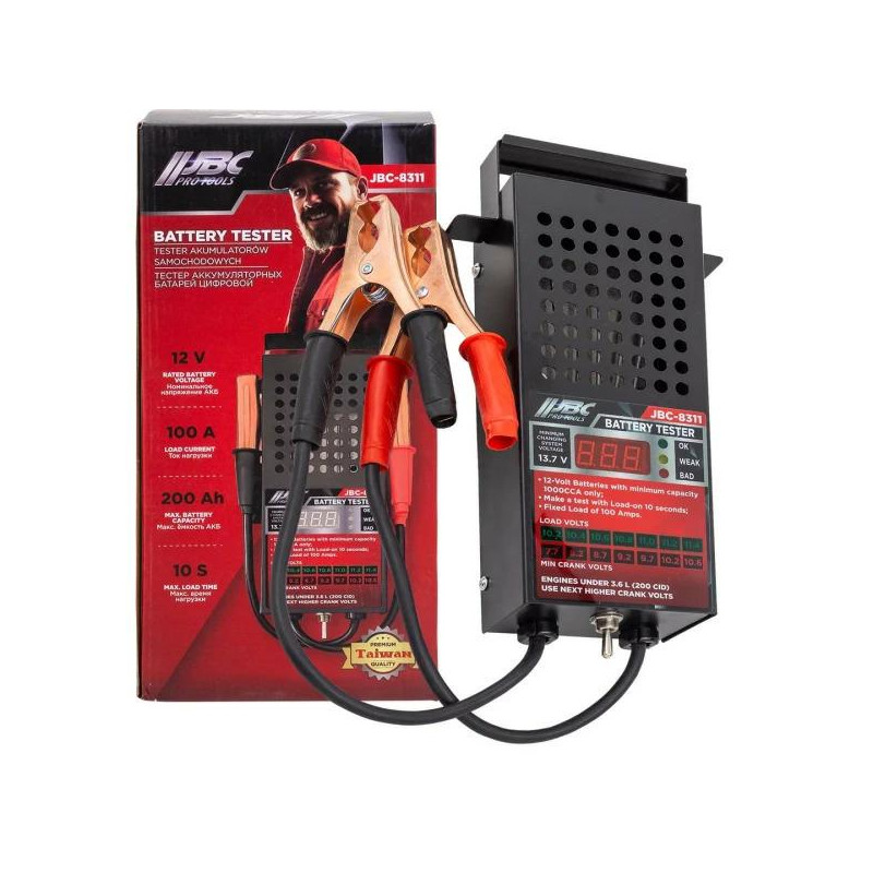 Tester akumulatorów cyfrowy 12V, 100A, 200Ah