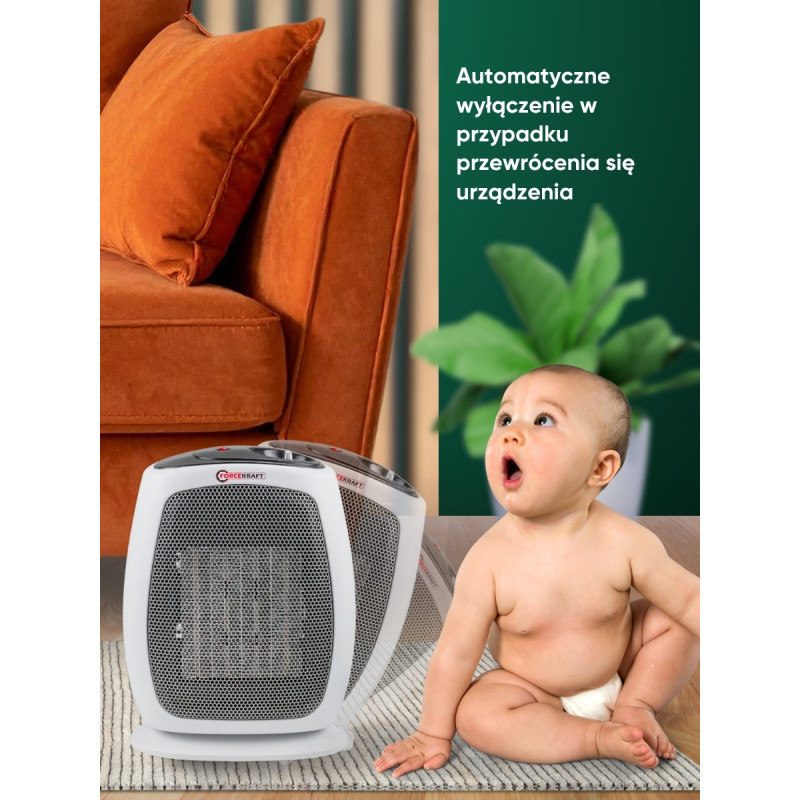 Termowentylator ceramiczny grzejnik farelka 1500 W 2 poziomy mocy