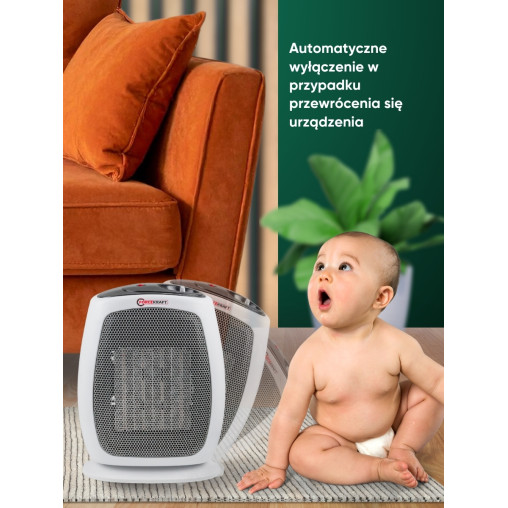 Termowentylator ceramiczny grzejnik farelka 1500 W 2 poziomy mocy