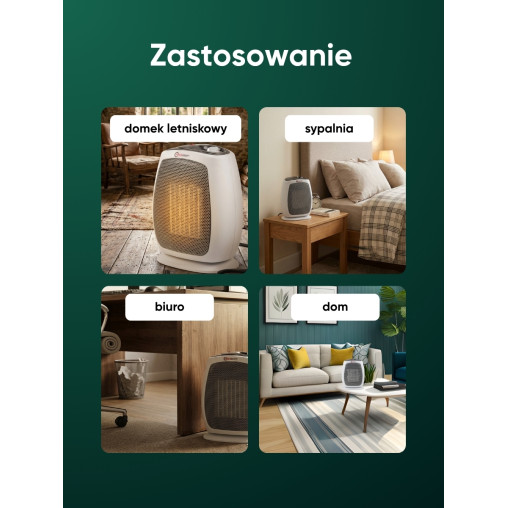 Termowentylator ceramiczny grzejnik farelka 1500 W 2 poziomy mocy