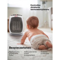 Termowentylator ceramiczny FORCEKRAFT 1800W grzejnik farelka 18m2 termostat