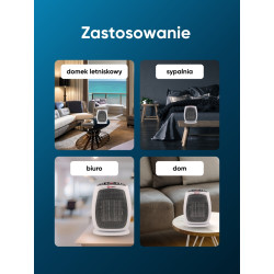 Termowentylator ceramiczny FORCEKRAFT 1800W grzejnik farelka 18m2 termostat