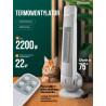 Termowentylator ceramiczny FORCEKRAFT 2200W grzejnik 22m2 timer pilot 75°