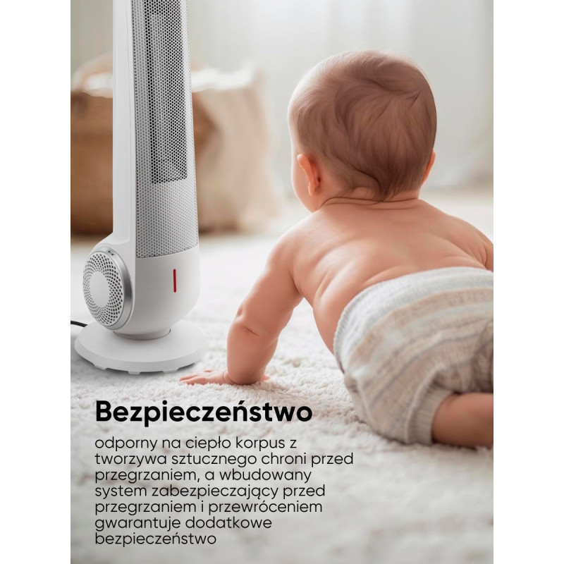 Termowentylator ceramiczny FORCEKRAFT 2200W grzejnik 22m2 timer pilot 75°