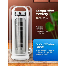 Termowentylator ceramiczny FORCEKRAFT 2000W grzejnik 20m2 oscylacja 75°