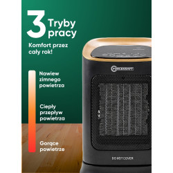 Grzejnik termowentylator grzałka ceramiczna 1800W 4 TRYBY farelka z pilotem