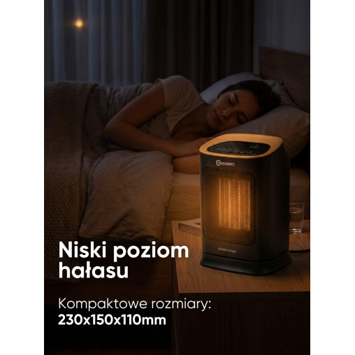 Grzejnik termowentylator grzałka ceramiczna 1800W 4 TRYBY farelka z pilotem