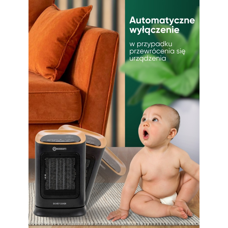 Grzejnik termowentylator grzałka ceramiczna 1800W 4 TRYBY farelka z pilotem
