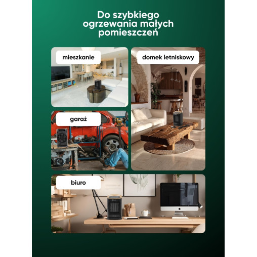 Grzejnik termowentylator grzałka ceramiczna 1800W 4 TRYBY farelka z pilotem