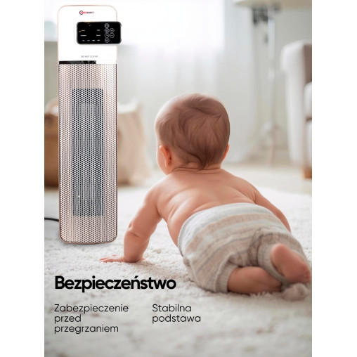 Grzejnik termowentylator kolumnowy ceramiczny 2000W 2 biegi / 4 tryby pilot