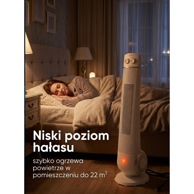 Termowentylator ceramiczny kolumnowy 2200 W farelka grzejnik 2 tryby