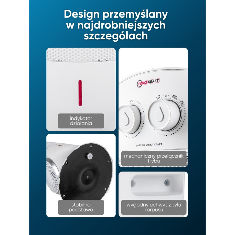 Termowentylator ceramiczny kolumnowy 2200 W farelka grzejnik 2 tryby