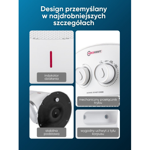 Termowentylator ceramiczny kolumnowy 2200 W farelka grzejnik 2 tryby