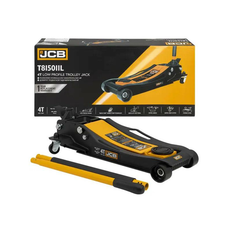 Podnośnik hydrauliczny 4t niskoprofilowy (h min 96mm, h max 595mm) z pedałem