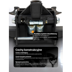 Podnośnik hydrauliczny 4t niskoprofilowy (h min 96mm, h max 595mm) z pedałem