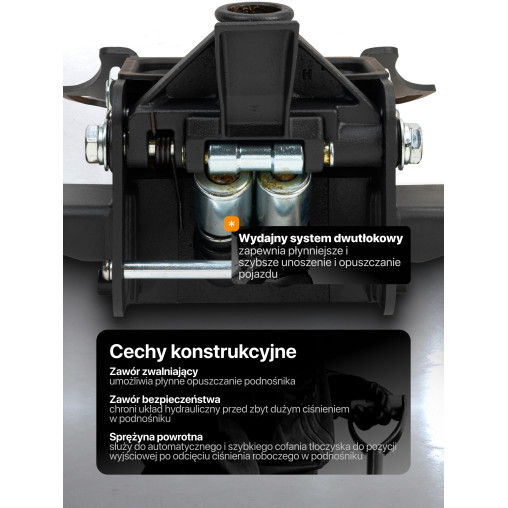 Podnośnik hydrauliczny 4t niskoprofilowy (h min 96mm, h max 595mm) z pedałem