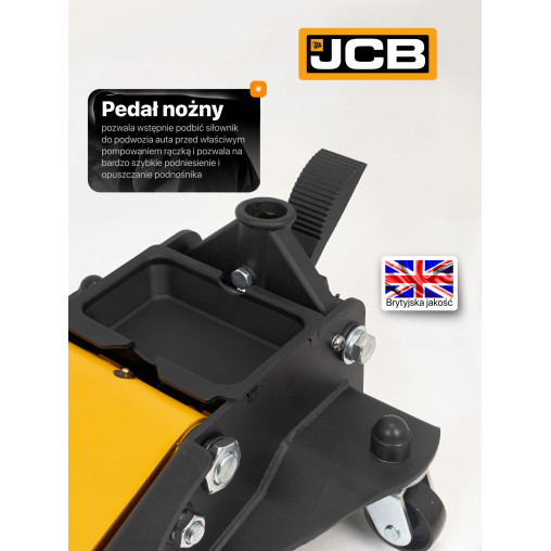 Podnośnik hydrauliczny 4t niskoprofilowy (h min 96mm, h max 595mm) z pedałem