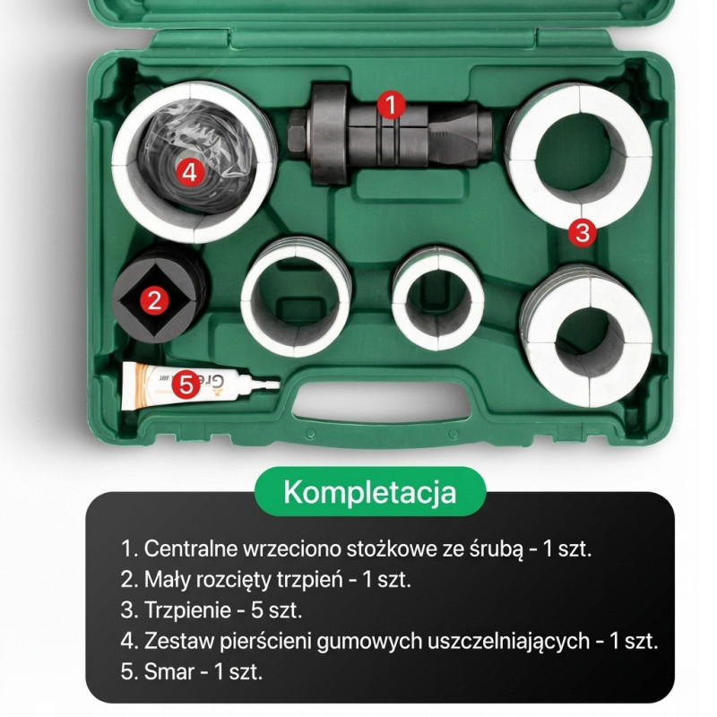 Zestaw do rozpierania rur wydechowych 7el.