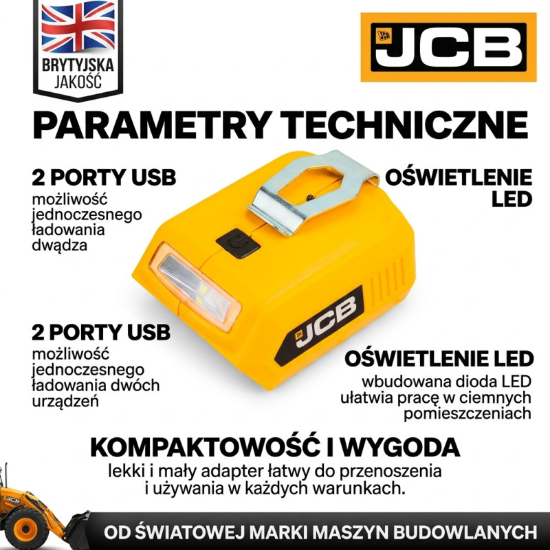 Adapter do ładowania USB z latarką LED