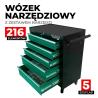 Wózek narzędziowy - 5 szuflad i komplet narzędzi 216el.
