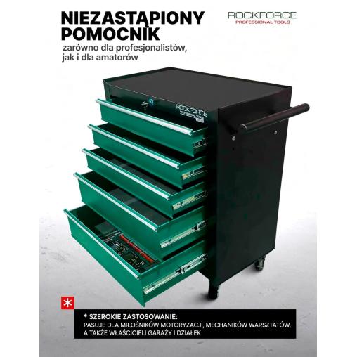 Wózek narzędziowy - 5 szuflad i komplet narzędzi 216el.