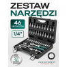 Zestaw kluczy nasadowych 1/4" 46el. (6-kątnych) (4-14mm)