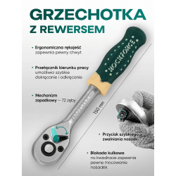 Zestaw kluczy nasadowych 1/4" 46el. (6-kątnych) (4-14mm)