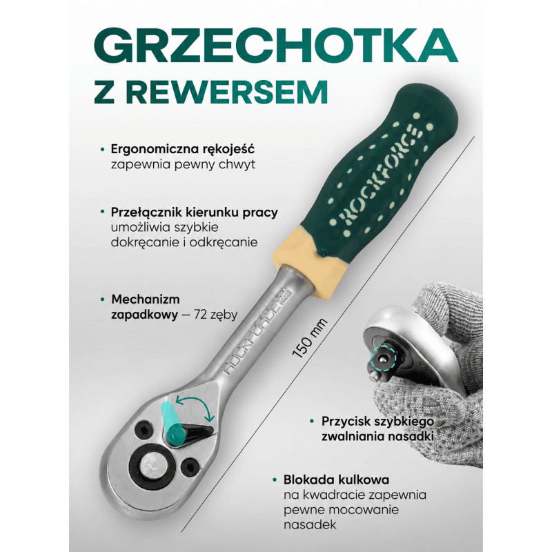 Zestaw kluczy nasadowych 1/4" 46el. (6-kątnych) (4-14mm)