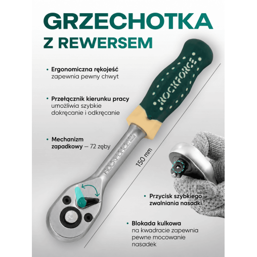 Zestaw kluczy nasadowych 1/4" 46el. (6-kątnych) (4-14mm)