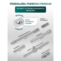 Zestaw kluczy nasadowych 1/4" 46el. (6-kątnych) (4-14mm)