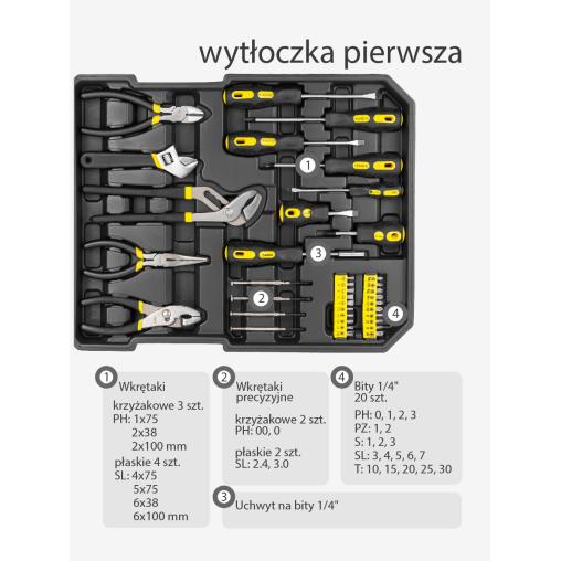 Zestaw narzędzi 186el. 1/4" i 1/2" (4-30mm) (6-kątnych) w walizce
