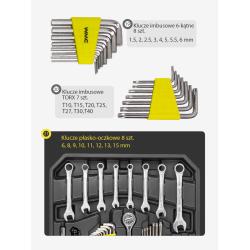 Zestaw narzędzi 186el. 1/4" i 1/2" (4-30mm) (6-kątnych) w walizce