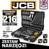 Zestaw narzędzi 216el. 1/4", 3/8", 1/2" (6-kątnych)
