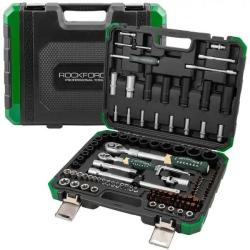 Zestaw narzędzi nasadowych Rockforce 114 el. 1/4" i 1/2" z grzechotkami teleskopowymi