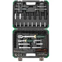 Zestaw narzędzi nasadowych Rockforce 114 el. 1/4" i 1/2" z grzechotkami teleskopowymi