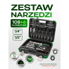 Zestaw narzędzi nasadowych Rockforce 114 el. 1/4" i 1/2" z grzechotkami teleskopowymi