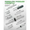 Zestaw narzędzi nasadowych Rockforce 114 el. 1/4" i 1/2" z grzechotkami teleskopowymi