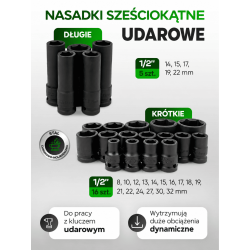 Zestaw narzędzi nasadowych Rockforce 114 el. 1/4" i 1/2" z grzechotkami teleskopowymi
