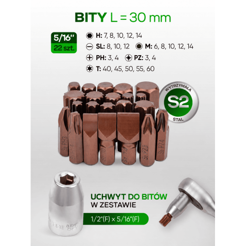 Zestaw narzędzi nasadowych Rockforce 114 el. 1/4" i 1/2" z grzechotkami teleskopowymi