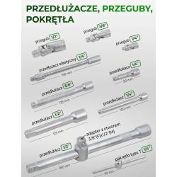 Zestaw narzędzi 216+6el. 1/4", 3/8", 1/2" (8-22mm)