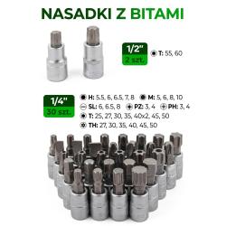 Zestaw narzędzi 216+6el. 1/4", 3/8", 1/2" (8-22mm)
